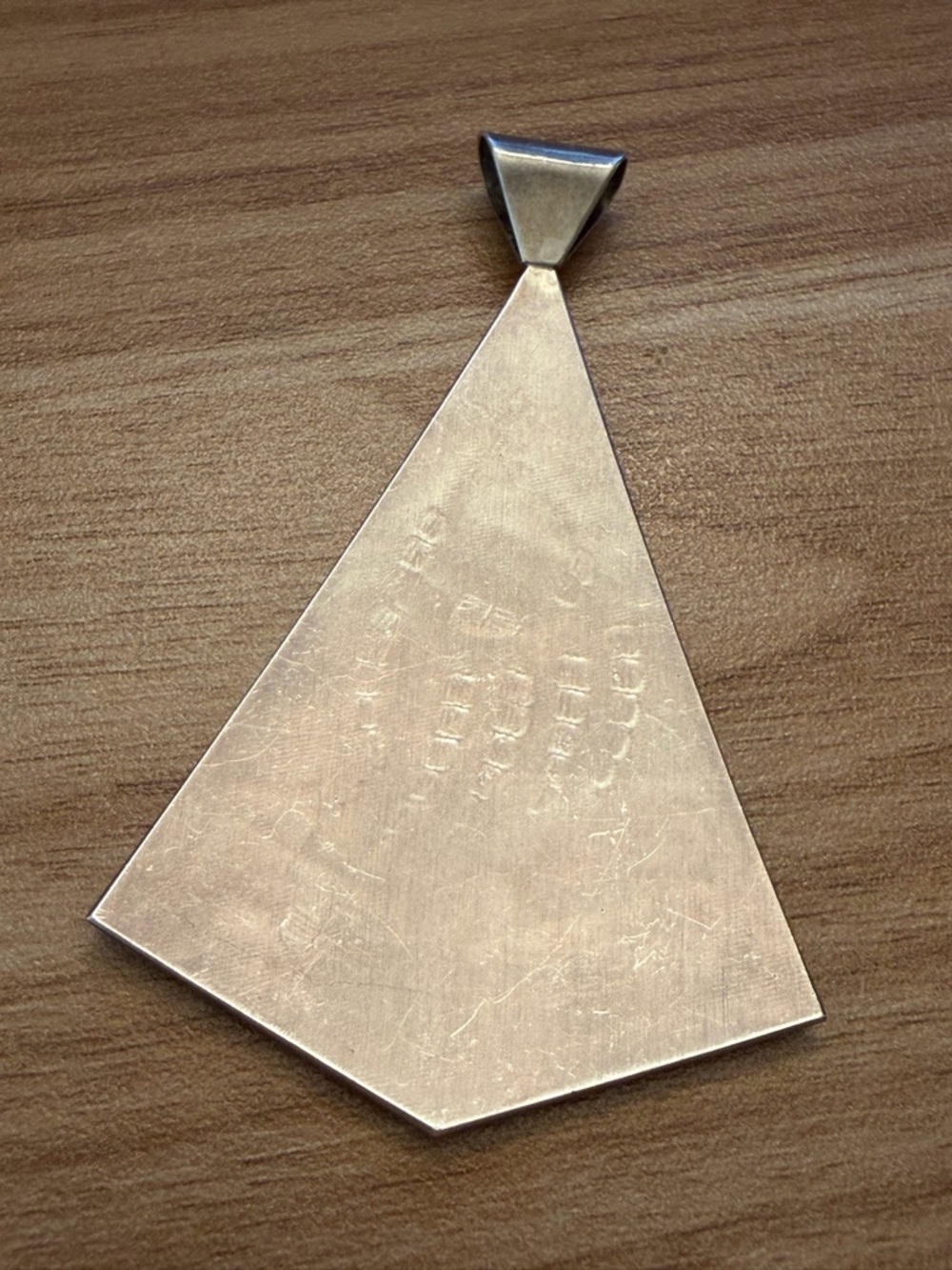 Large Southwestern-Inspired Sterling Silver Geometric Pendant-hopi– like overlay - Picture 7 of 7
